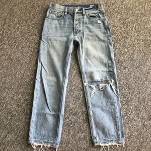 We The Free distressed straight leg crop jeans 25